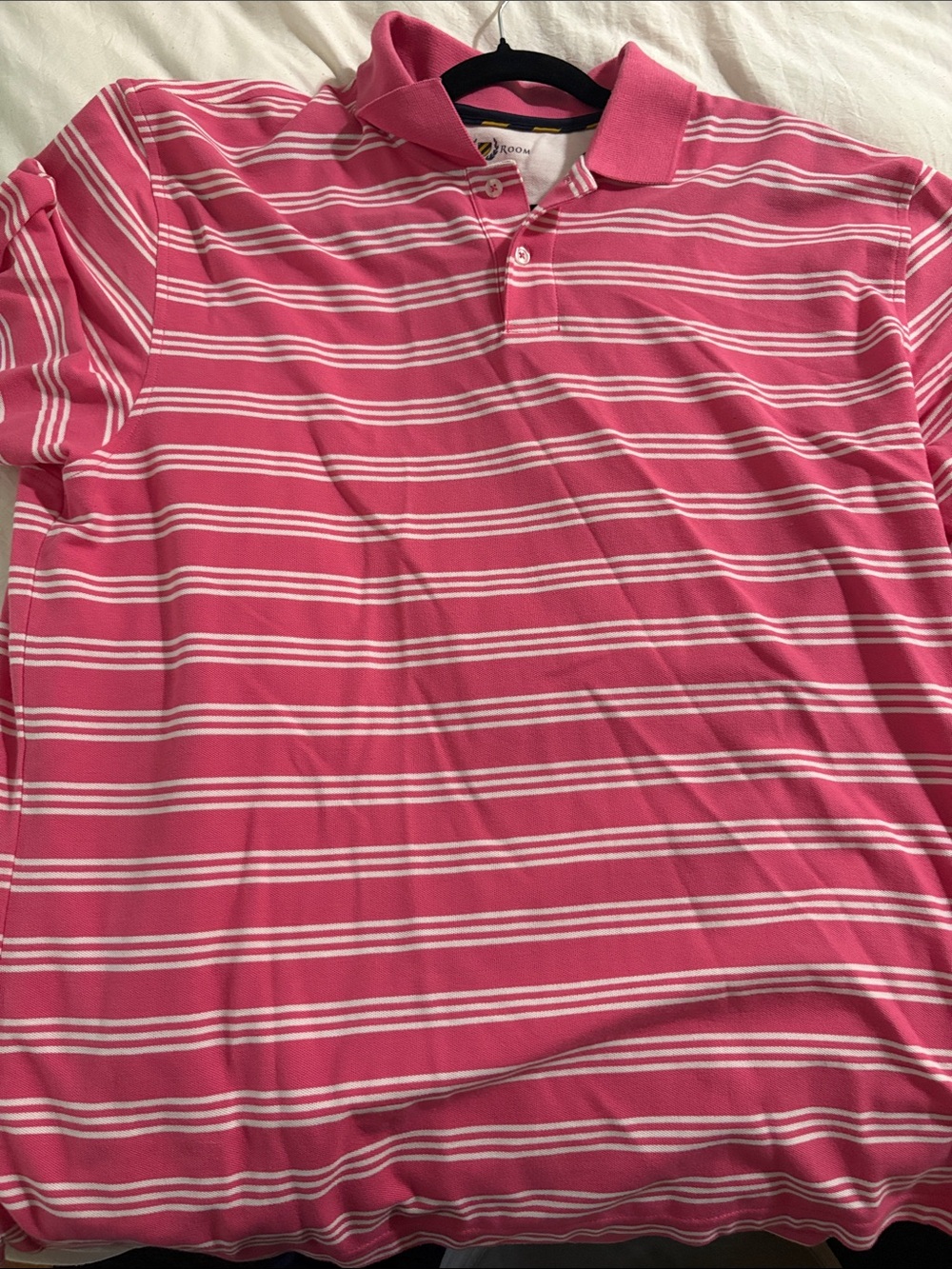 Club Room Pink and White Striped Polo